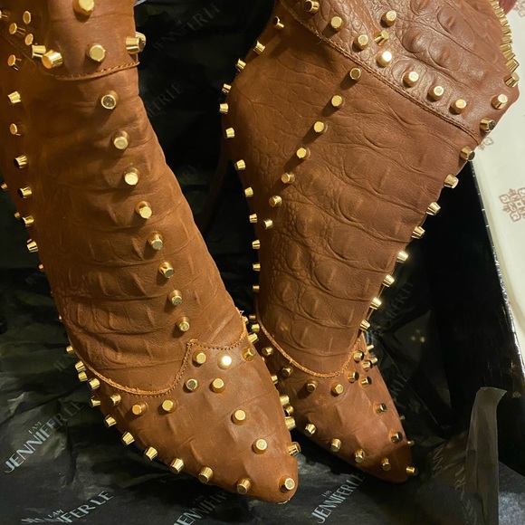 🟤Leather & Studded Boots🟤 - Picture 5 of 7